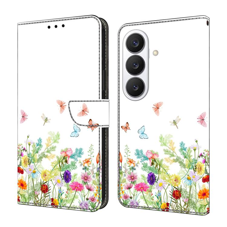 For Samsung Galaxy S26 5G Crystal-Like Painted Vegan Leather Phone Case(Flowers and Plants)