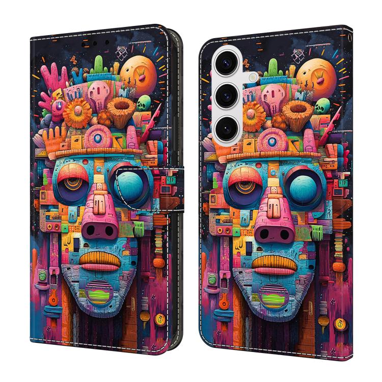 For Samsung Galaxy S26 5G Crystal-Like Painted Vegan Leather Phone Case(Graffiti Portrait)