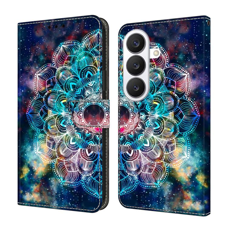 For Samsung Galaxy S26 5G Crystal-Like Painted Vegan Leather Phone Case(Gyroscope Flower)