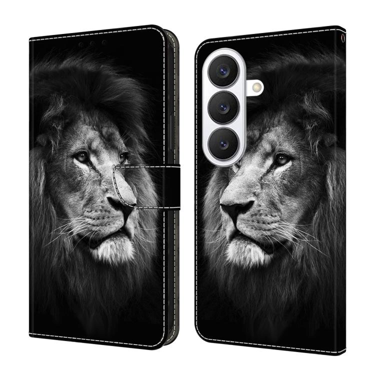 For Samsung Galaxy S26 5G Crystal-Like Painted Vegan Leather Phone Case(Lion)