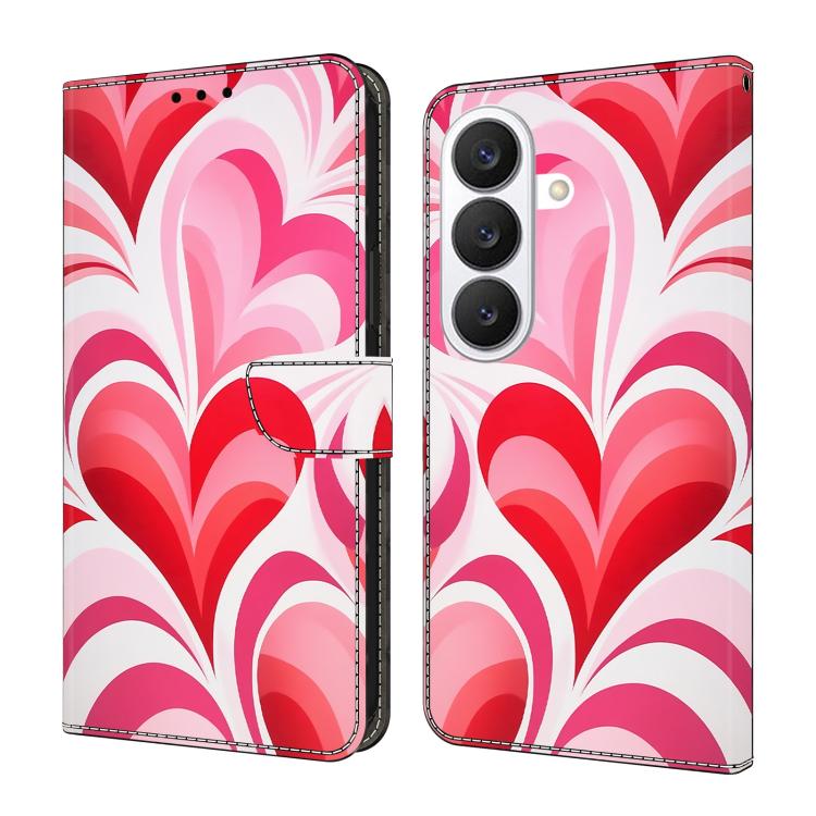 For Samsung Galaxy S26 5G Crystal-Like Painted Vegan Leather Phone Case(Love Hearts)