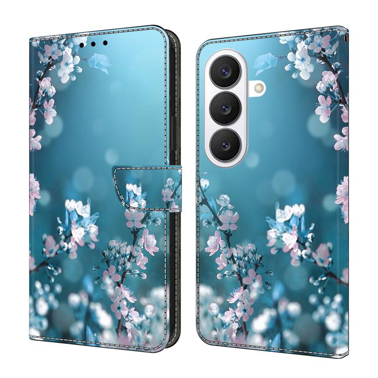 For Samsung Galaxy S26 5G Crystal-Like Painted Vegan Leather Phone Case(Plum Bossom)