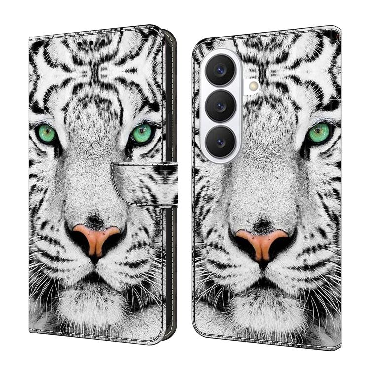 For Samsung Galaxy S26 5G Crystal-Like Painted Vegan Leather Phone Case(Tiger Face)