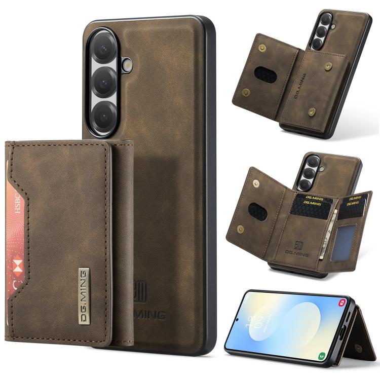 For Samsung Galaxy S26 5G DG.MING M2 Series 3-Fold Multi Card Bag + Magnetic Phone Case(Coffee)
