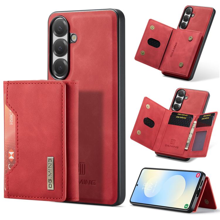 For Samsung Galaxy S26 5G DG.MING M2 Series 3-Fold Multi Card Bag + Magnetic Phone Case(Red)