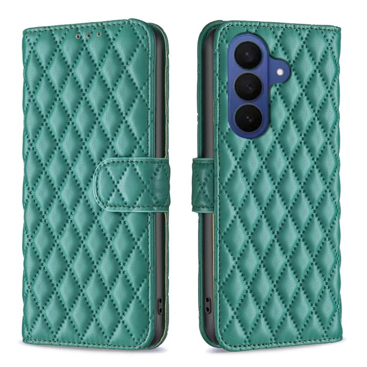 For Samsung Galaxy S26 5G Diamond Lattice Wallet Flip Leather Phone Case(Green)