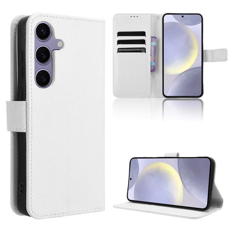 For Samsung Galaxy S26 5G Diamond Texture Leather Phone Case(White)