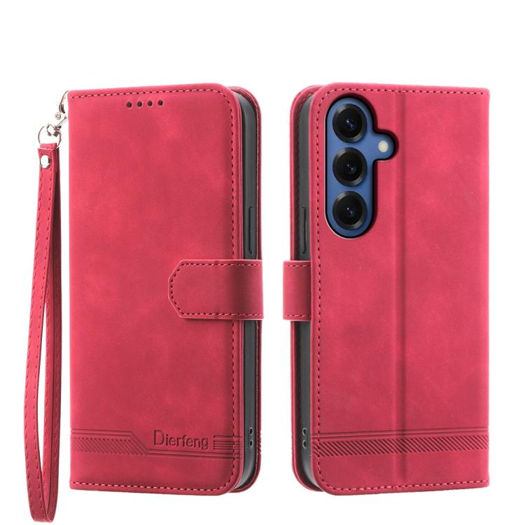 For Samsung Galaxy S26 5G Dierfeng Dream Line TPU Hybrid PU Leather Phone Case(Red)