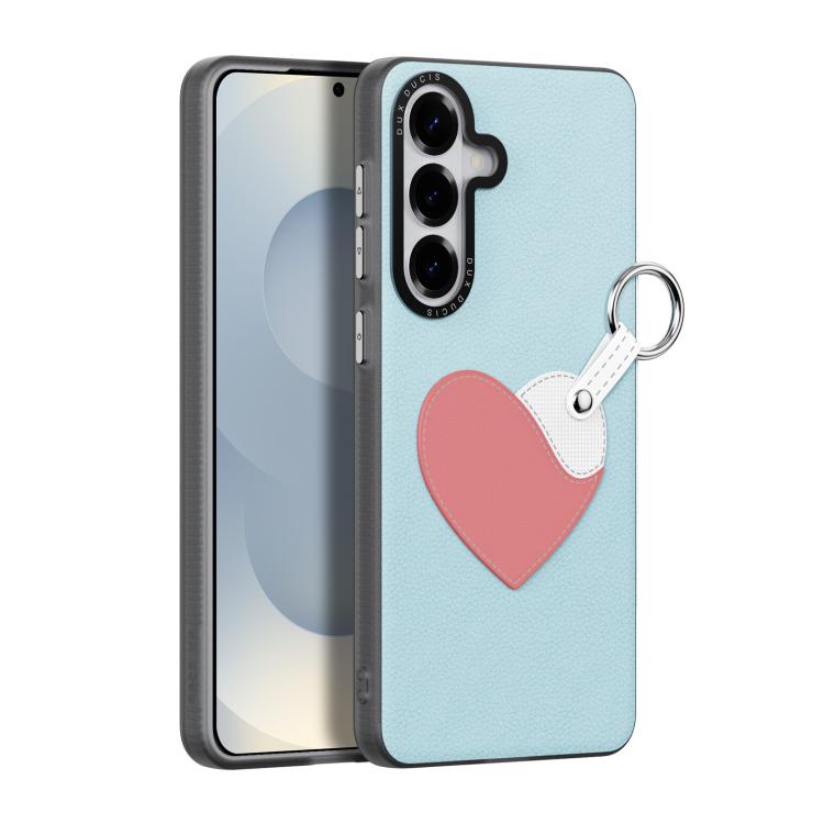 For Samsung Galaxy S26 5G DUX DUCIS LUVY Series Phone Case with Finger Ring Buckle(Teal Heart)