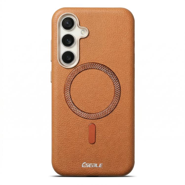 For Samsung Galaxy S26 5G ESEBLE L2 Litchi Texture Metal Lens Magnetic Phone Case(Brown)