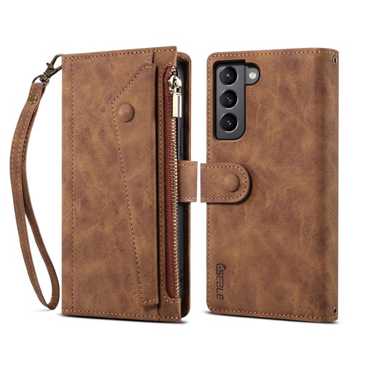 For Samsung Galaxy S26 5G ESEBLE Retro Frosted RFID Flip Leather Phone Case(Brown)