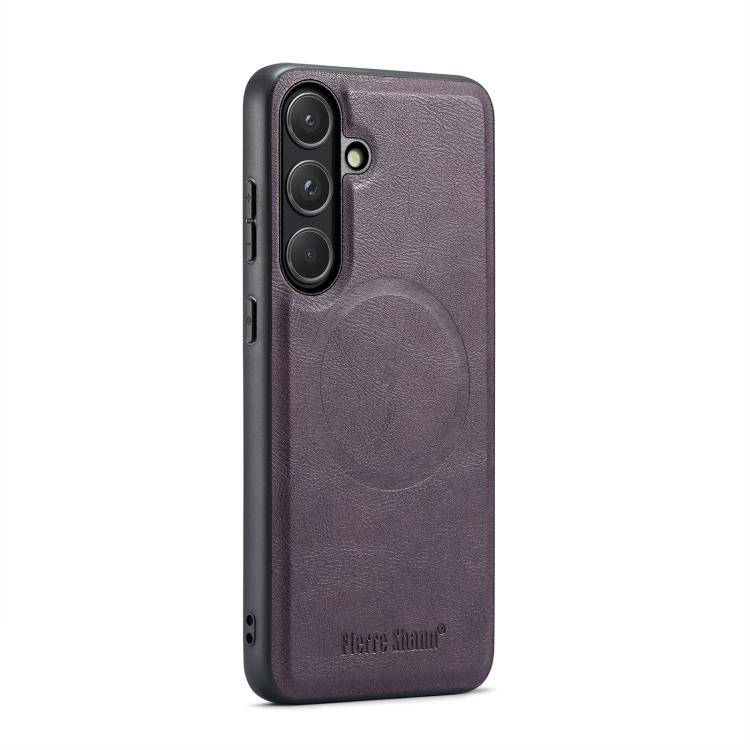 For Samsung Galaxy S26 5G Fierre Shann FS-027 Cowhide Texture MagSafe Magnetic Phone Case(Purple)