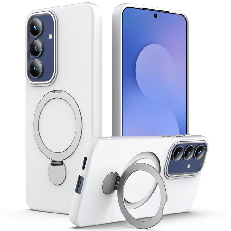 For Samsung Galaxy S26 5G Gen1.5 Pivot Ring Holder TPU Hybrid PC Phone Case(White)