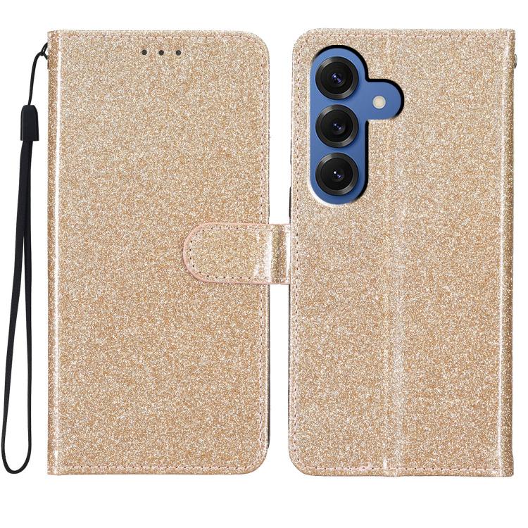 For Samsung Galaxy S26 5G Glitter Powder Flip Leather Phone Case(Gold)