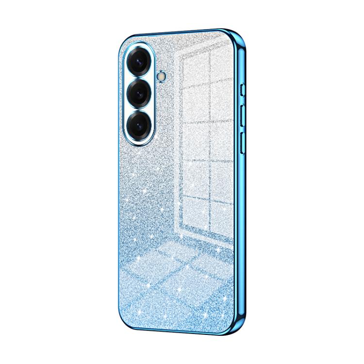 For Samsung Galaxy S26 5G Gradient Glitter Powder Electroplated Phone Case(Blue)