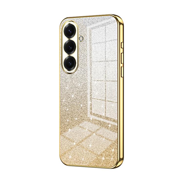 For Samsung Galaxy S26 5G Gradient Glitter Powder Electroplated Phone Case(Gold)