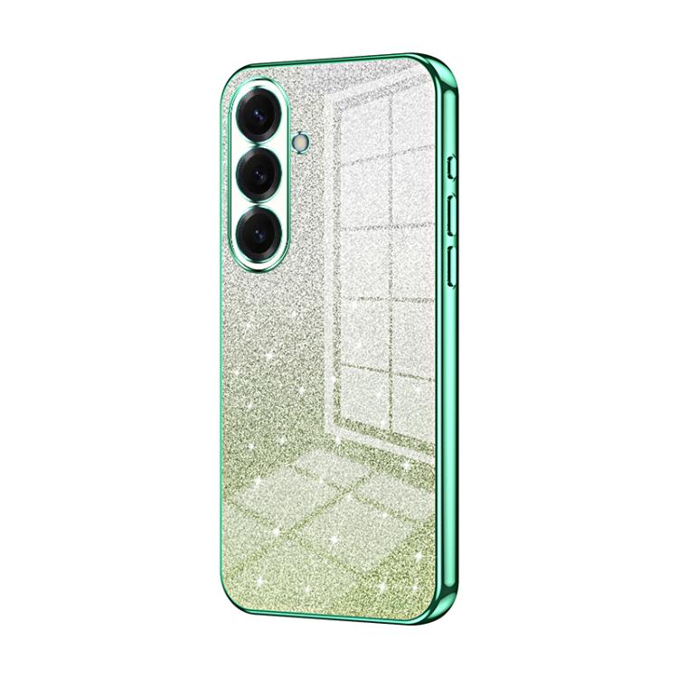 For Samsung Galaxy S26 5G Gradient Glitter Powder Electroplated Phone Case(Green)