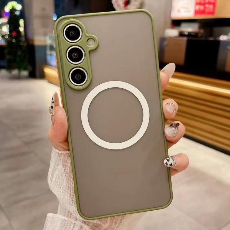 For Samsung Galaxy S26 5G Hawkeye Skin Feel MagSafe Phone Case(Army Green)