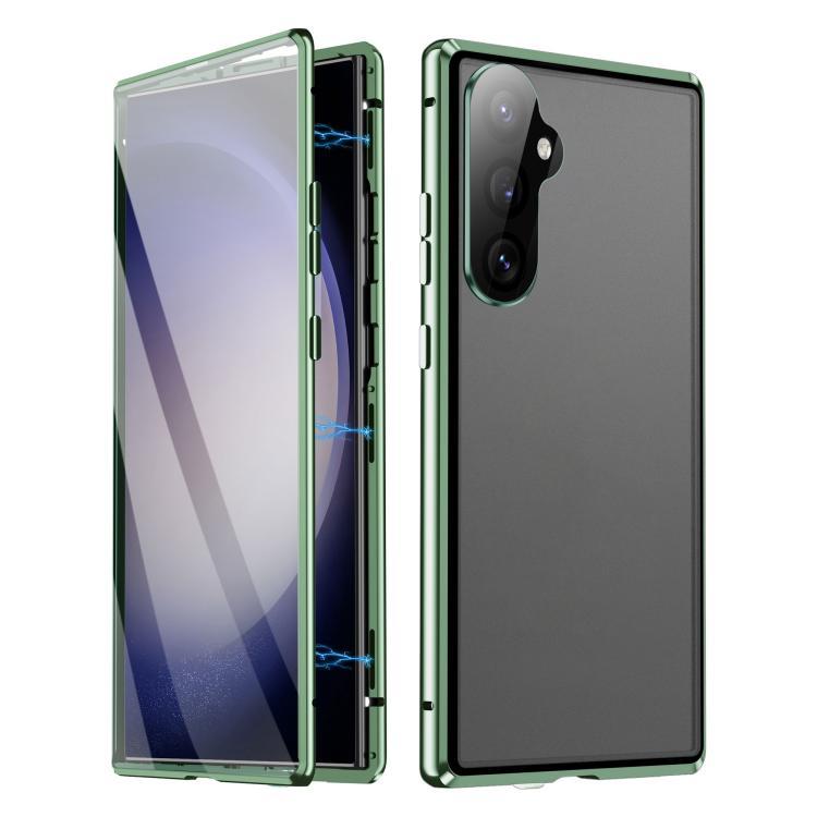 For Samsung Galaxy S26 5G HD Full Cover Magnetic Metal Tempered Glass Phone Case(Green)