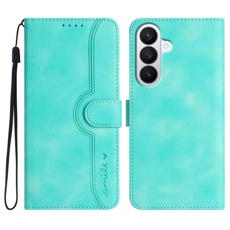 For Samsung Galaxy S26 5G Heart Pattern Skin Feel Leather Phone Case(Light Blue)