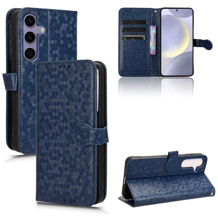 For Samsung Galaxy S26 5G Honeycomb Dot Texture Leather Phone Case(Blue)