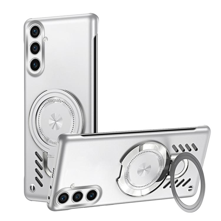 For Samsung Galaxy S26 5G Ice Sense Series Graphene Cooling MagSafe Holder Phone Case(Silver)