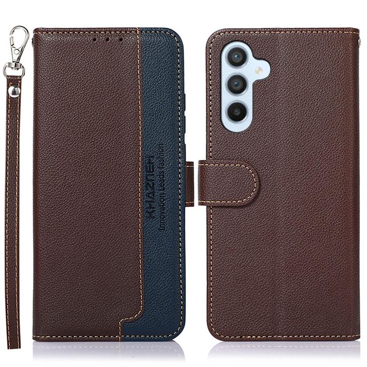 For Samsung Galaxy S26 5G KHAZNEH Litchi Texture Leather RFID Phone Case(Brown)