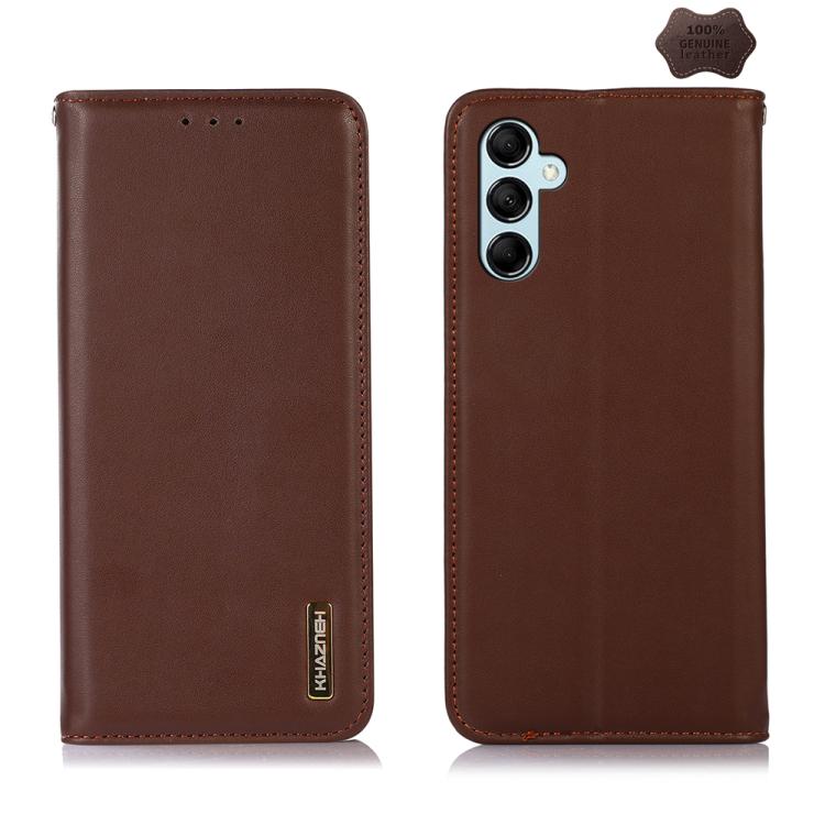 For Samsung Galaxy S26 5G KHAZNEH Nappa Top Layer Cowhide Leather Phone Case(Brown)