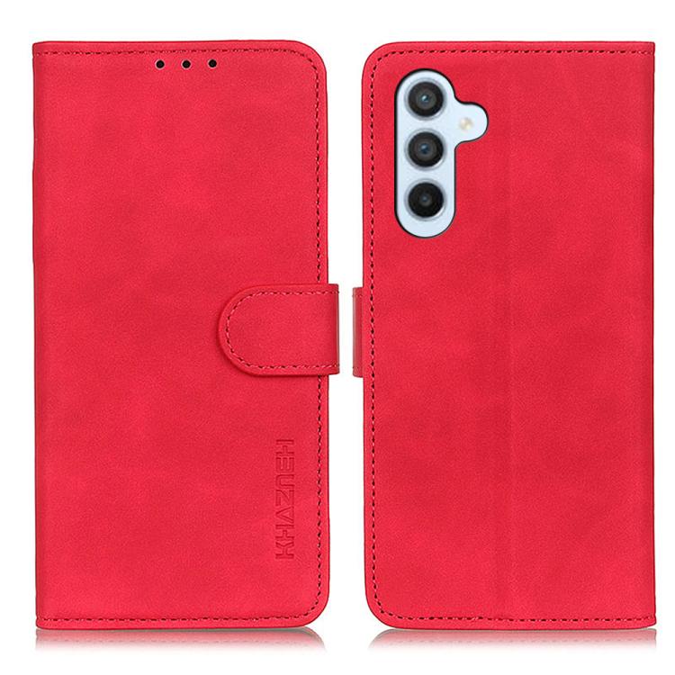 For Samsung Galaxy S26 5G KHAZNEH Retro Texture Horizontal Flip Leather Phone Case(Red)