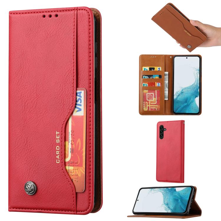 For Samsung Galaxy S26 5G Knead Skin Texture Flip Leather Phone Case(Red)