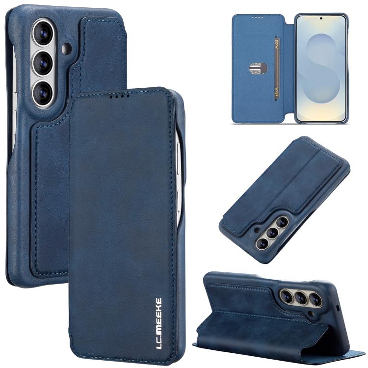 For Samsung Galaxy S26 5G LC.IMEEKE Hon Ancient Series Flip Leather Phone Case(Blue)