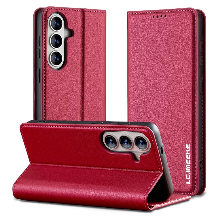For Samsung Galaxy S26 5G LC.IMEEKE L1 Series Frosted Fine Texture PU Phone Case(Red)