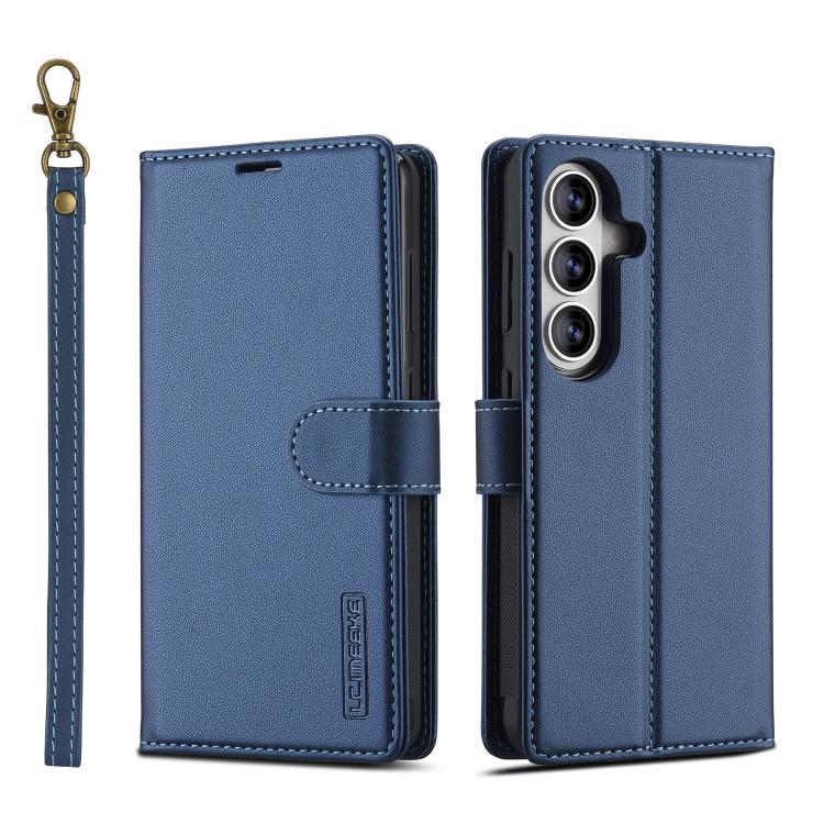For Samsung Galaxy S26 5G LC.IMEEKE L2 Series Detachable Magsafe PU Phone Case with Lanyard(Blue)