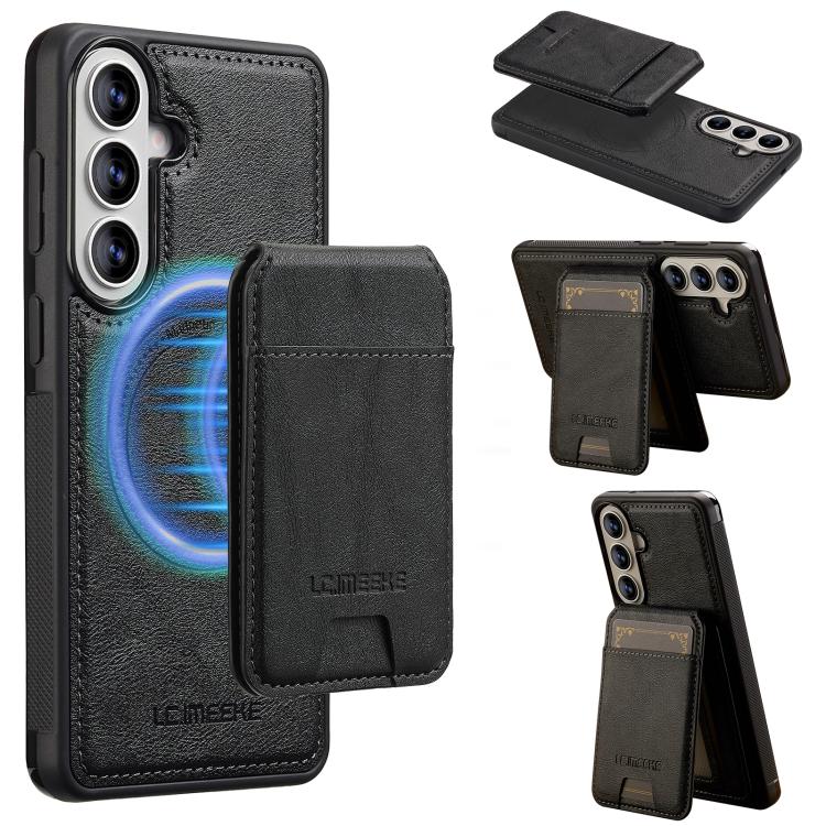 For Samsung Galaxy S26 5G LC.IMEEKE L3 Series Detachable RFID Card Bag Magsafe Phone Case(Black)