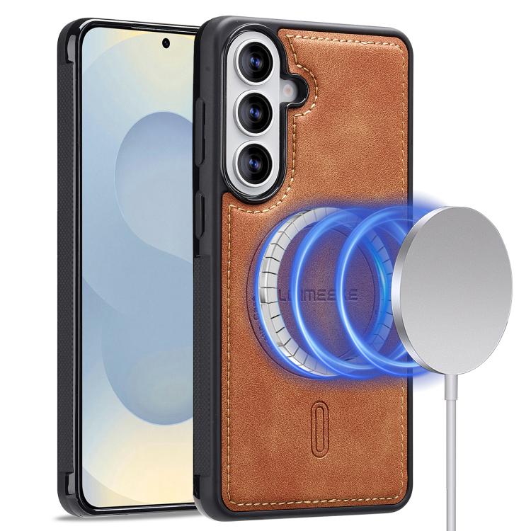 For Samsung Galaxy S26 5G LC.IMEEKE L6 Series MagSafe Magnetic Phone Case(Brown)