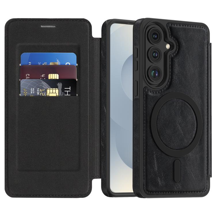 For Samsung Galaxy S26 5G Linton MagSafe Leather Phone Case(Black)