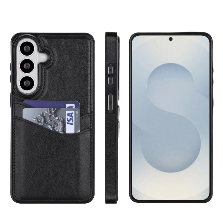 For Samsung Galaxy S26 5G Litchi Leather Skin Card Slots Phone Case(Black)