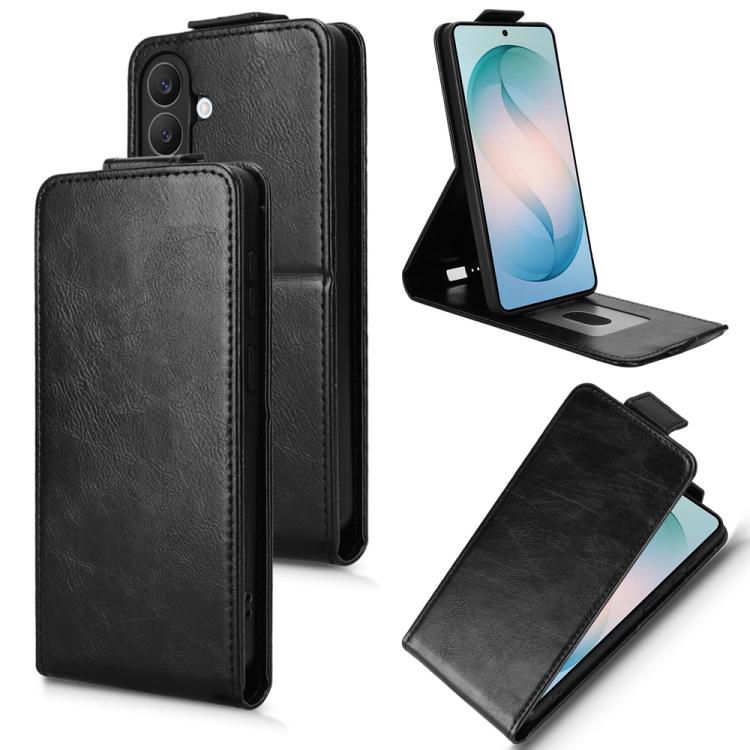 For Samsung Galaxy S26 5G Magnetic Vertical Flip Leather Phone Case with Buckle(Black)