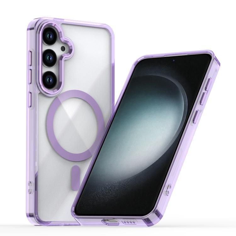 For Samsung Galaxy S26 5G MagSafe Magnetic Clear Phone Case(Purple)