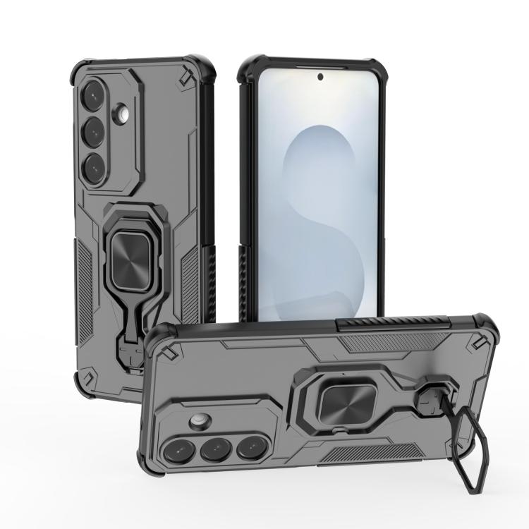 For Samsung Galaxy S26 5G Metal Kickstand TPU Hybrid PC Phone Case(Black)