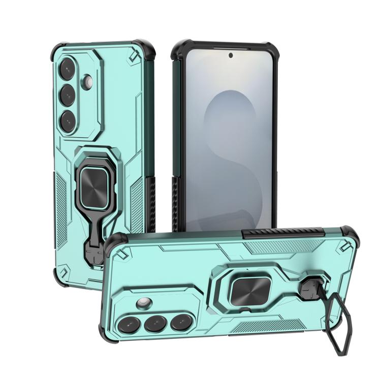 For Samsung Galaxy S26 5G Metal Kickstand TPU Hybrid PC Phone Case(Green)