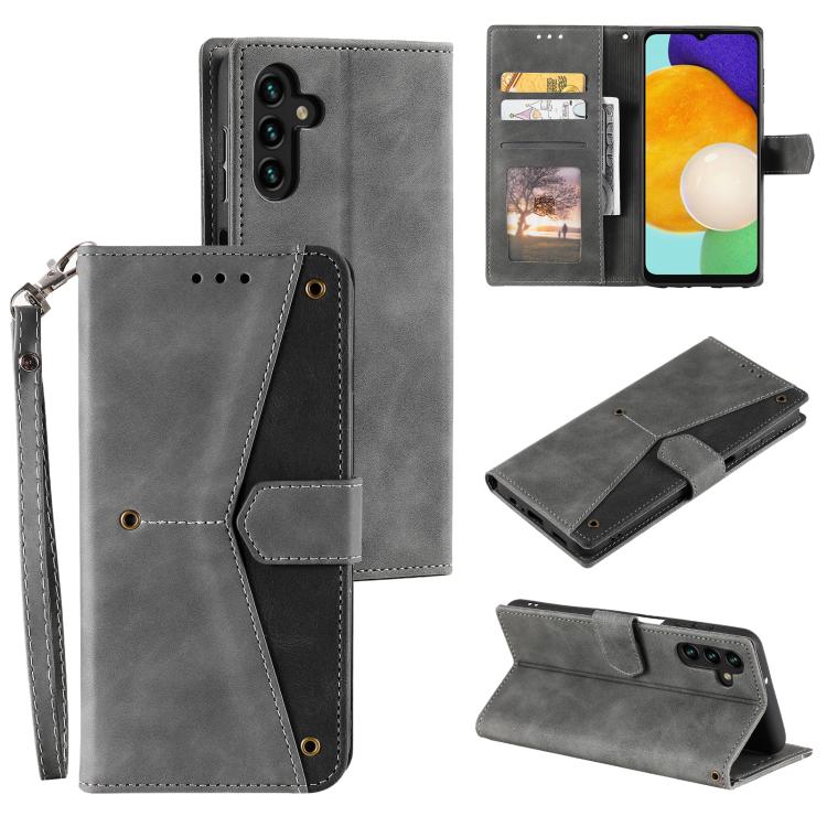 For Samsung Galaxy S26 5G Nail Skin Feel Stitching Calf Texture Leather Phone Case(Grey)