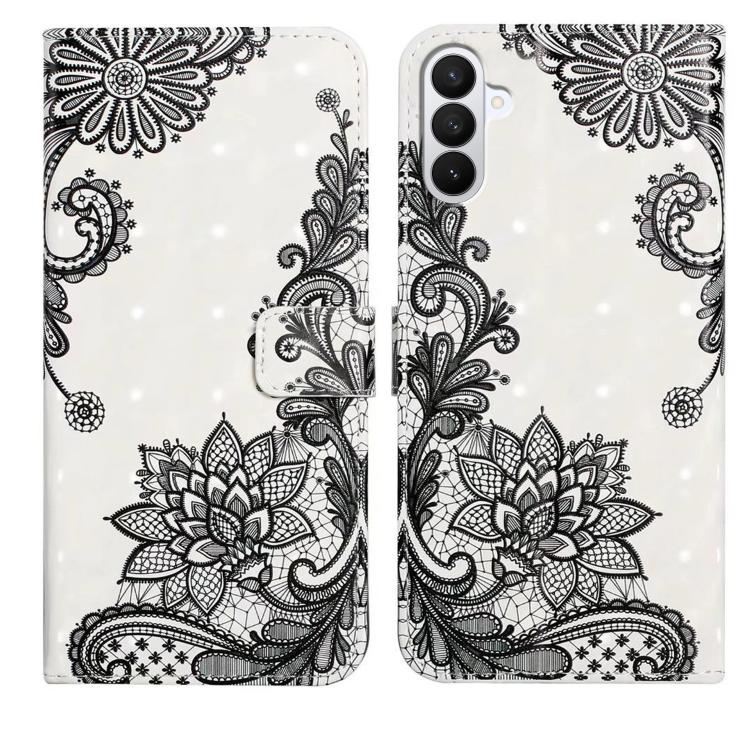 For Samsung Galaxy S26 5G Oil Embossed 3D Drawing Leather Phone Case(Lace Flower)