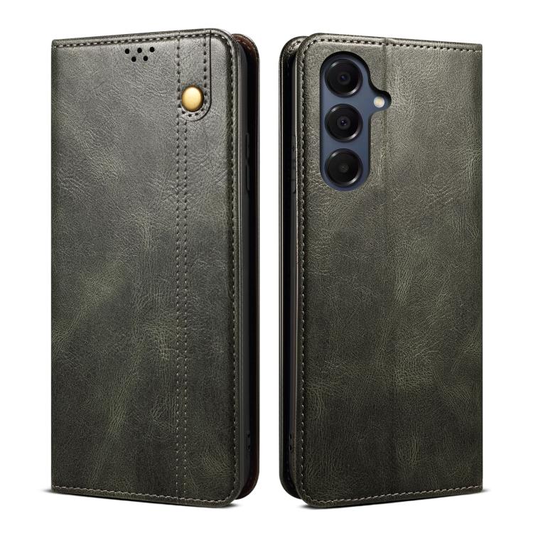 For Samsung Galaxy S26 5G Oil Wax Crazy Horse Texture Leather Phone Case(Green)