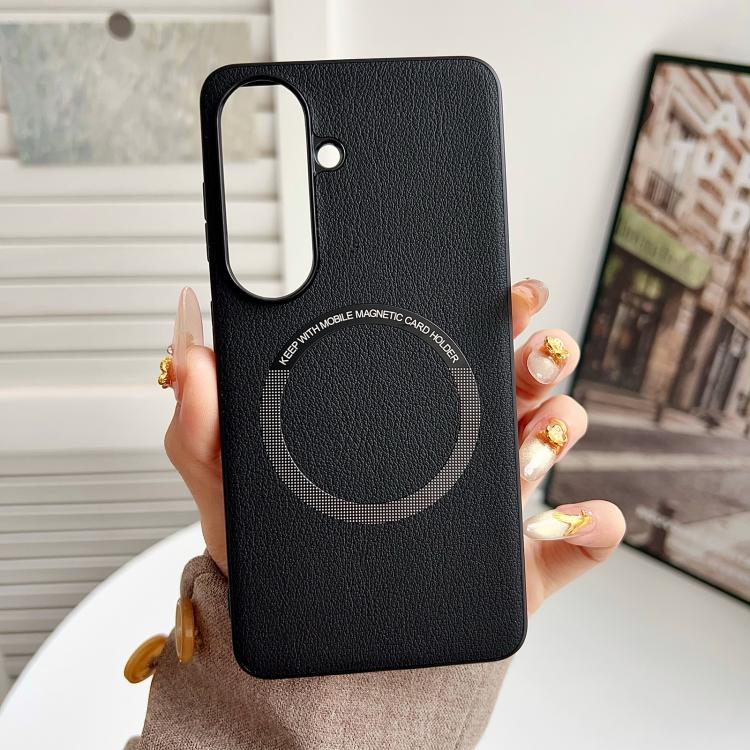 For Samsung Galaxy S26 5G PU MagSafe Magnetic Phone Case(Black)