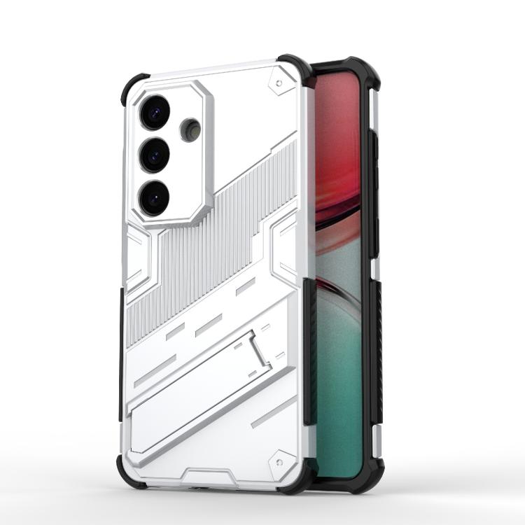 For Samsung Galaxy S26 5G Punk Armor 2 in 1 PC + TPU Shockproof Phone Case with Invisible Holder(White)