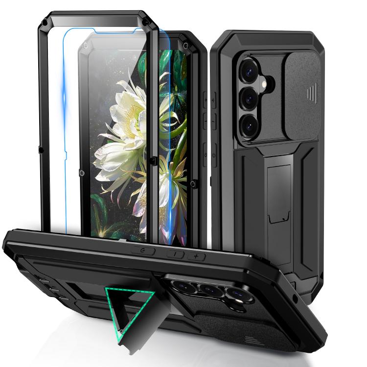 For Samsung Galaxy S26 5G R-JUST Sliding Camera Life Waterproof Holder Phone Case(Black)
