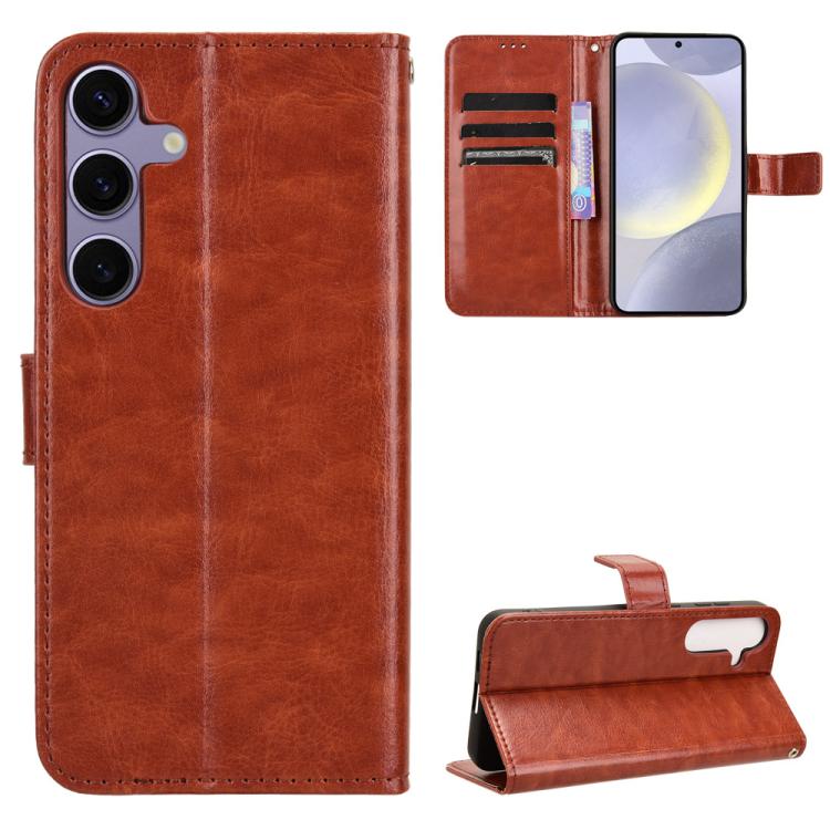 For Samsung Galaxy S26 5G Retro Crazy Horse Texture Vegan Leather Phone Case(Brown)