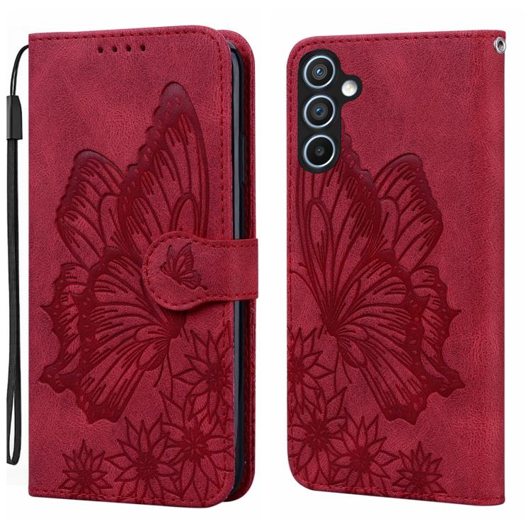 For Samsung Galaxy S26 5G Retro Skin Feel Butterflies Embossing Horizontal Flip Leather Phone Case(Red)