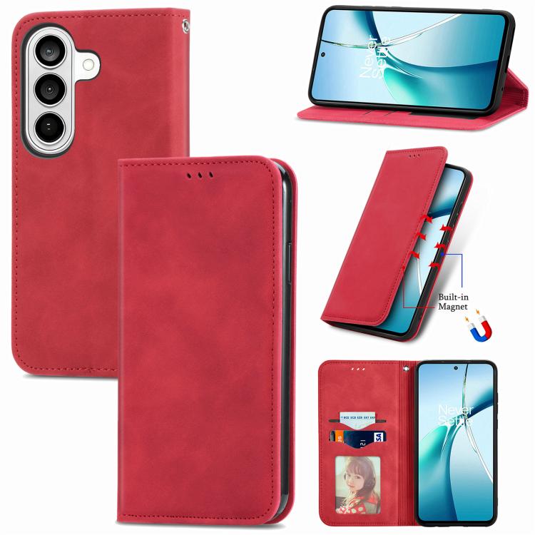For Samsung Galaxy S26 5G Retro Skin Feel Magnetic Leather Phone Case(Red)